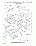EVAPORATOR, ICE CUTTER GRID AND WATER PARTS Diagram and Parts List for KUIC15PRTS4  KitchenAid Ice Maker