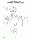 TUB AND FRAME PARTS Diagram and Parts List for GU2300XTVB1  Whirlpool Dishwasher