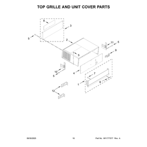 Top Grille And Unit Cover Parts Diagram and Parts List for KBFN536SJP00  KitchenAid Refrigerator