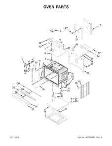 Oven Parts Diagram and Parts List for WOD51EC0AS05  Whirlpool Wall Oven