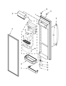 Refrigerator Door Parts Diagram and Parts List for KSF22C4CYY00  KitchenAid Refrigerator
