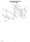FREEZER DOOR Diagram and Parts List for RT21SKXLQ01  Roper Refrigerator