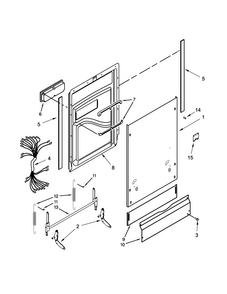 Door And Toe Panel Parts Diagram and Parts List for UDT555SBDP0  Whirlpool Dishwasher