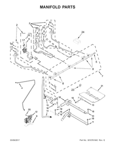 Part Location Diagram of W10552122 Whirlpool Orifice Holder Assembly - Left Front
