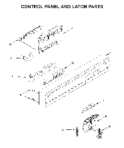 Control panel and latch parts Diagram and Parts List for WDF330PAHS4  Whirlpool Dishwasher