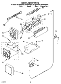 ICEMAKER PARTS, OPTIONAL PARTS Diagram and Parts List for GC3PHEXNS01  Whirlpool Refrigerator