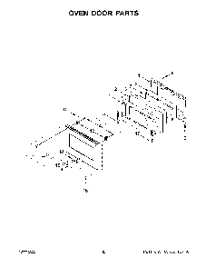 Oven Door Parts Diagram and Parts List for KFGC500JIB05  KitchenAid Range