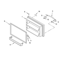 Freezer Door Diagram and Parts List for KTRA19ELBL01  KitchenAid Refrigerator