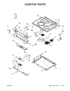 Cooktop parts Diagram and Parts List for 664C95123611  Kenmore Range