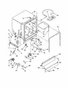 Tub Diagram and Parts List for SUD4000HQ1  Whirlpool Dishwasher