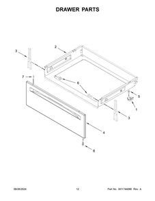 07 - Drawer Parts Diagram and Parts List for MFGS4030RW0  Whirlpool Range