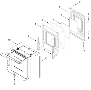 Part Location Diagram of W11712385 Whirlpool Outer Door Assembly (Stainless)