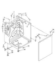 Washer Cabinet Parts Diagram and Parts List for 11088732794  Kenmore Washer Dryer Combo