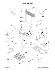 Unit Parts Diagram and Parts List for ABB1924BRW03  Whirlpool Refrigerator