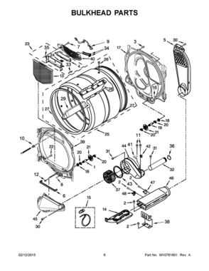 04 - BULKHEAD PARTS Diagram and Parts List for YWED8000DW1  Whirlpool Dryer