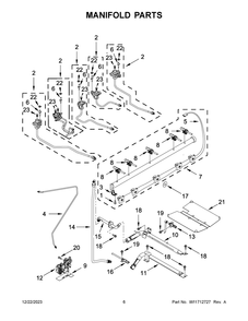 Manifold Parts Diagram and Parts List for KSGG700EBS7  KitchenAid Range