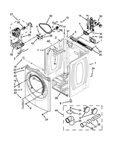 Cabinet Parts Diagram and Parts List for WED81HEDW0  Whirlpool Dryer