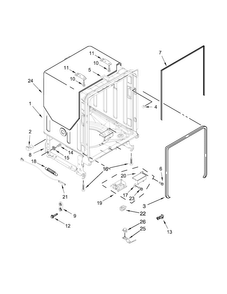 Tub And Frame Parts Diagram and Parts List for KDFE204EWH0  KitchenAid Dishwasher