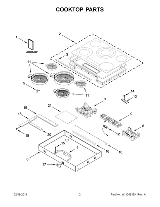 Cooktop Parts Diagram and Parts List for KCES956HBL01  Whirlpool Cooktop