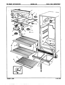 03 - Fresh Food Compartment Diagram and Parts List for RB19HN-1AR  Whirlpool Refrigerator