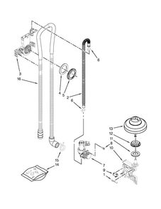 Fill, Drain And Overfill Parts Diagram and Parts List for KDTE204EPA1  KitchenAid Dishwasher