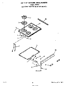 Main Top Diagram and Parts List for F6858*1  Roper Range
