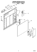 INNER DOOR Diagram and Parts List for DU930PWKB0  Whirlpool Dishwasher