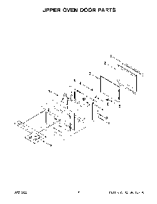 Upper Oven Door Parts Diagram and Parts List for KODE900HSS20  KitchenAid Wall Oven
