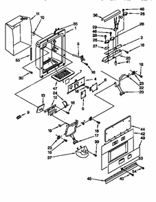 Dispenser And Front Diagram and Parts List for 106KSSS36QDW05  KitchenAid Refrigerator