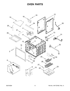 Oven Parts Diagram and Parts List for KFGC506JSS07  KitchenAid Range