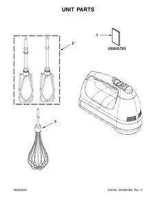 Unit Parts Diagram and Parts List for KHM7210SZ0  KitchenAid Mixer