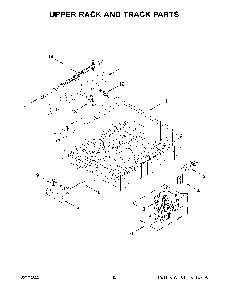 Upper Rack And Track Parts Diagram and Parts List for KDTM704KPS1  KitchenAid Dishwasher
