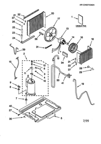 Unit Diagram and Parts List for ACQ12XH0  Whirlpool Air Conditioner