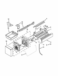 Ice Maker Parts Diagram and Parts List for IX6HHEXDSM01  Whirlpool Refrigerator