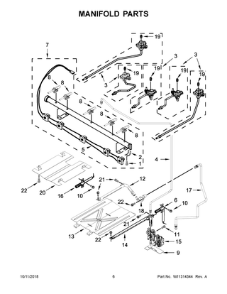 Manifold Parts Diagram and Parts List for WFG550S0HV1  Whirlpool Range