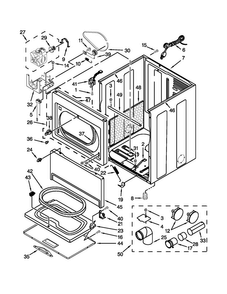 Cabinet Parts Diagram and Parts List for WGD5610XW2  Whirlpool Dryer