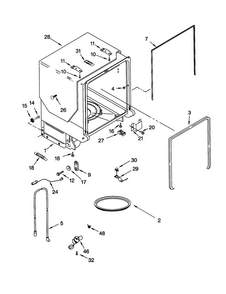Tub And Frame Diagram and Parts List for KUDR01DTBT0  KitchenAid Dishwasher