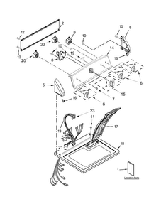 Top And Console Parts Diagram and Parts List for 11075132410  Kenmore Dryer
