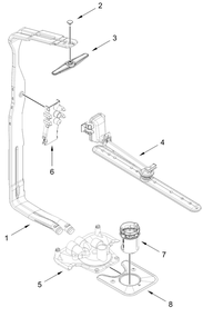 Upper Wash And Rinse Parts Diagram and Parts List for JDTS3924SP0  Whirlpool Dishwasher