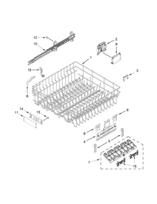 Upper Rack And Track Parts Diagram and Parts List for KDTE104DSS0  KitchenAid Dishwasher