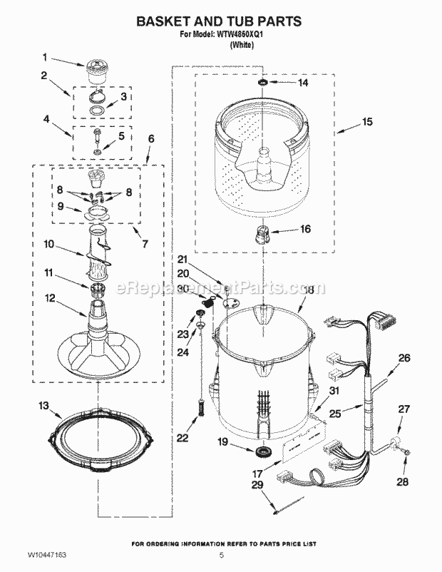 Part Location Diagram of W10454996 Whirlpool HARNS-WIRE