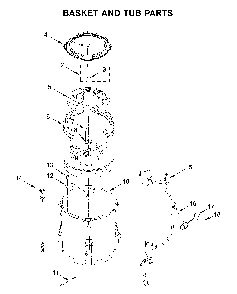 Basket and tub parts Diagram and Parts List for WTW4850HW2  Whirlpool Washer