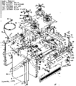 Top Section And Outer Body Diagram and Parts List for 1553567091  Kenmore Range