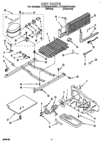 Unit Diagram and Parts List for ET20NKXAW0  Whirlpool Refrigerator
