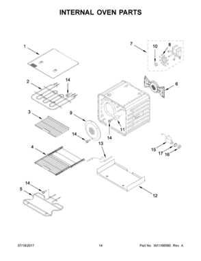 08 - INTERNAL OVEN PARTS Diagram and Parts List for KDRS407VMW01  Whirlpool Range