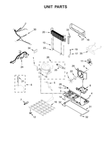 Unit Parts Diagram and Parts List for KFIV29PCMS03  KitchenAid Refrigerator