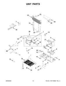 Unit Parts Diagram and Parts List for WRX735SDHW10  Whirlpool Refrigerator