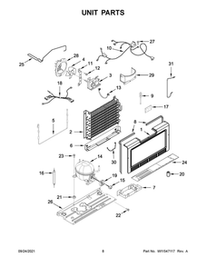 Unit Parts Diagram and Parts List for WZF56R16DW07  Whirlpool Freezer