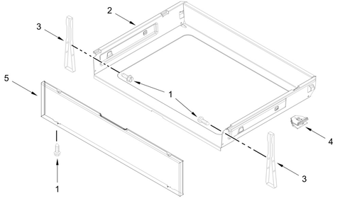 Drawer Parts Diagram and Parts List for MFES4030RS1  Whirlpool Range