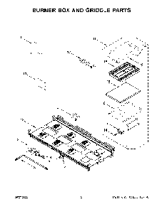 Burner Box And Griddle Parts Diagram and Parts List for KFGC558JSS05  KitchenAid Range